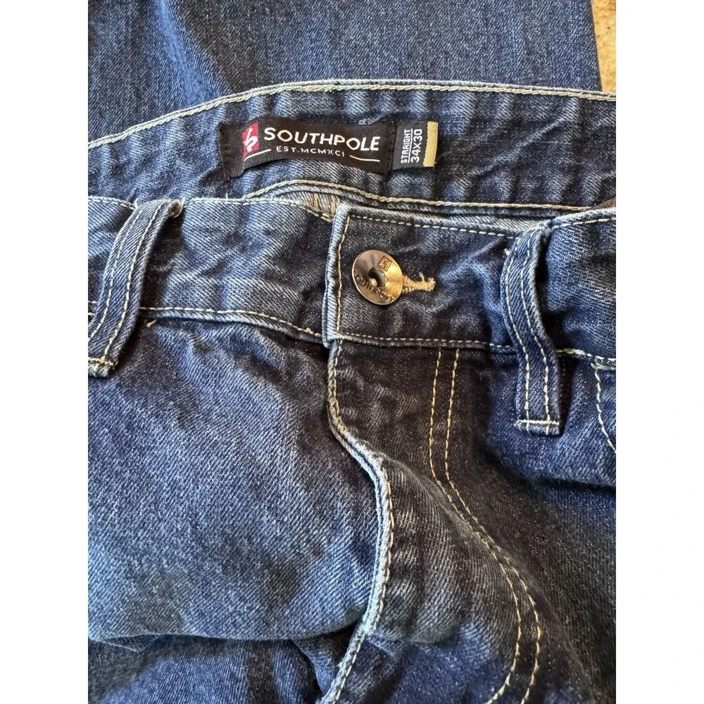 Vintage Southpole Jeans Size 34X30(28)  Skater 90s Y2K 2000s Denim Baggy South